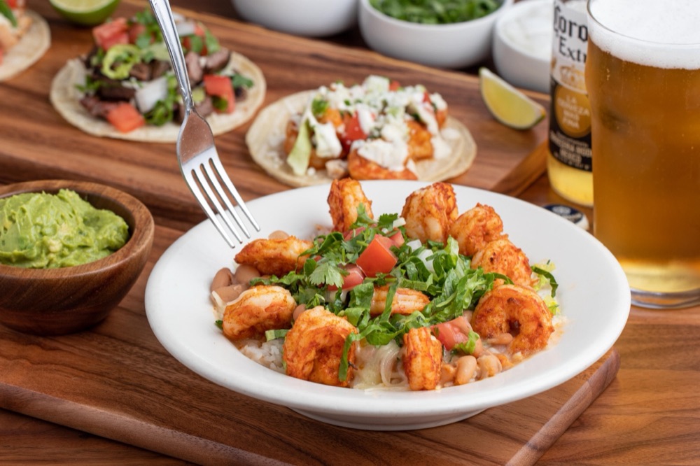 Shrimp plate, Baja Fish Tacos