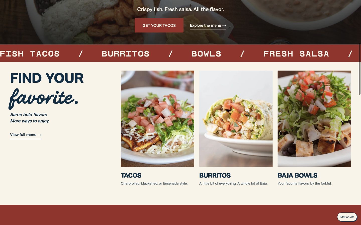 Baja Fish Tacos project screen 2